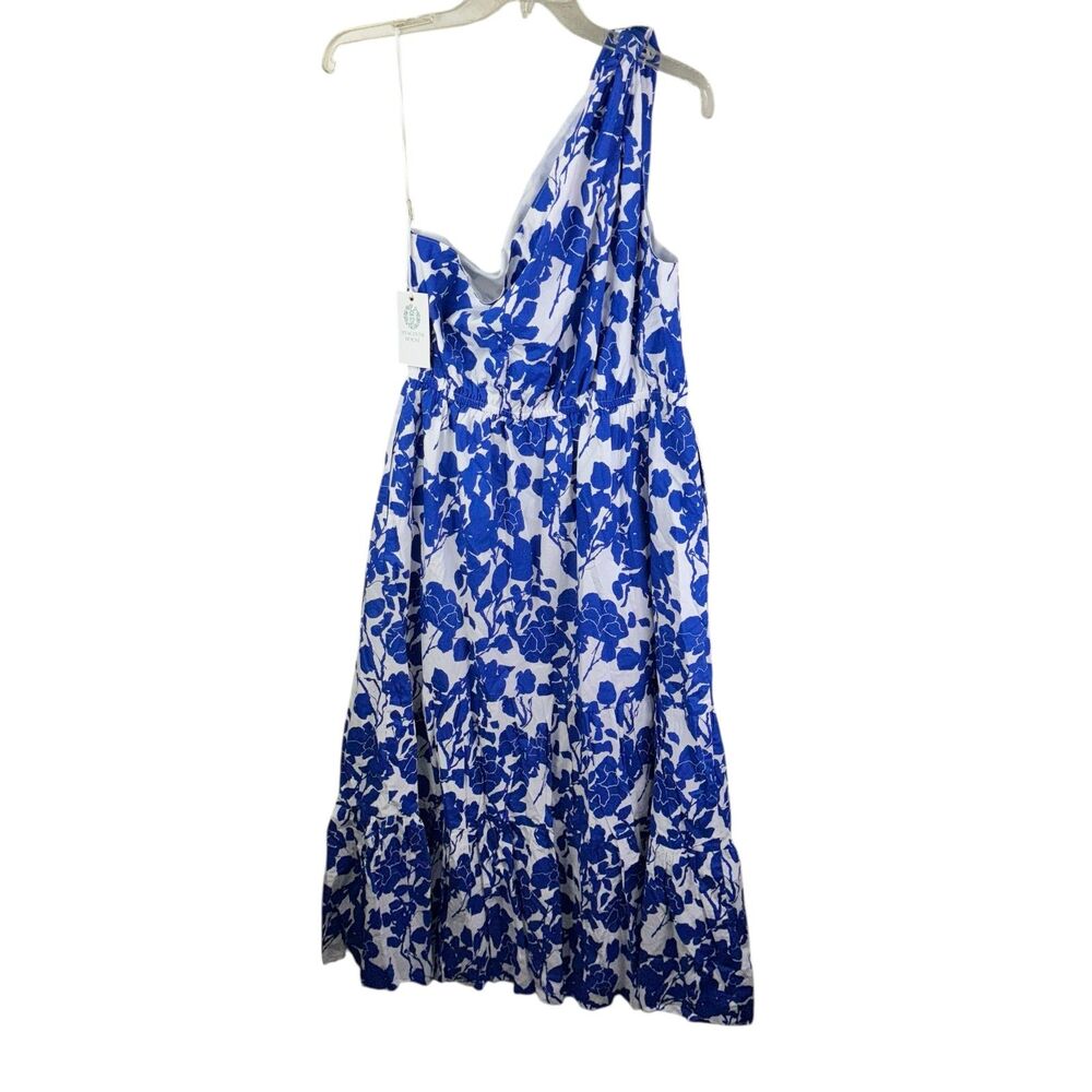 Hyacinth House Blue Floral One Shoulder Sybil Maxi Dress Size Large NEW Blue - Picture 2 of 5